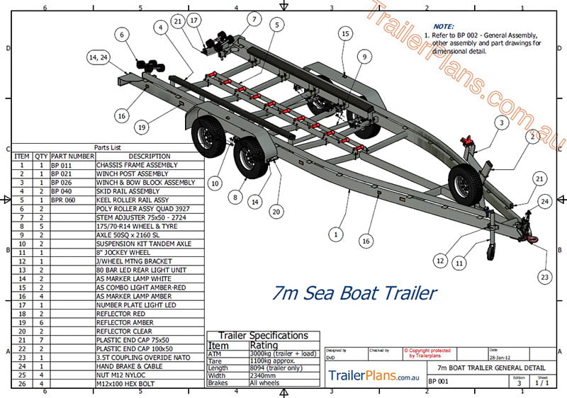 Boat Trailer Plans - Trailer plans, designs and drawings